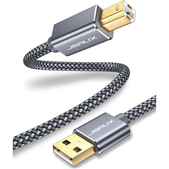JSAUX Printer Cable, 10ft/3m USB 2.0 Type A to B Male Printer Scanner Cord High Speed Compatible with HP, Canon, Epson, Brother, Lexmark, Dell, Xerox, Samsung and More (Grey) - Just Closeouts Canada Inc.