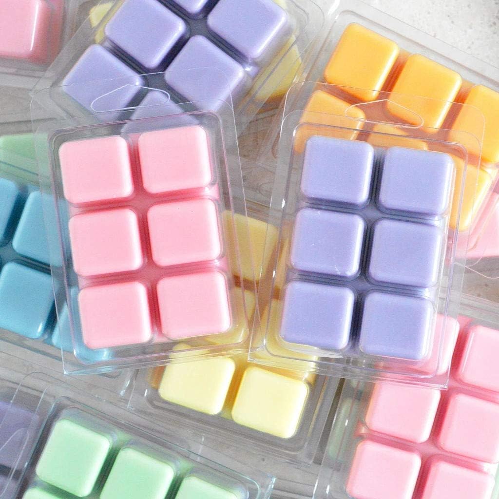Jucoan 100 Pack Plastic Wax Melt Clamshell Mold, 6 Cavity Square Clear Wax Molds for Wax Melt Candle Soap DIY - Just Closeouts Canada Inc.