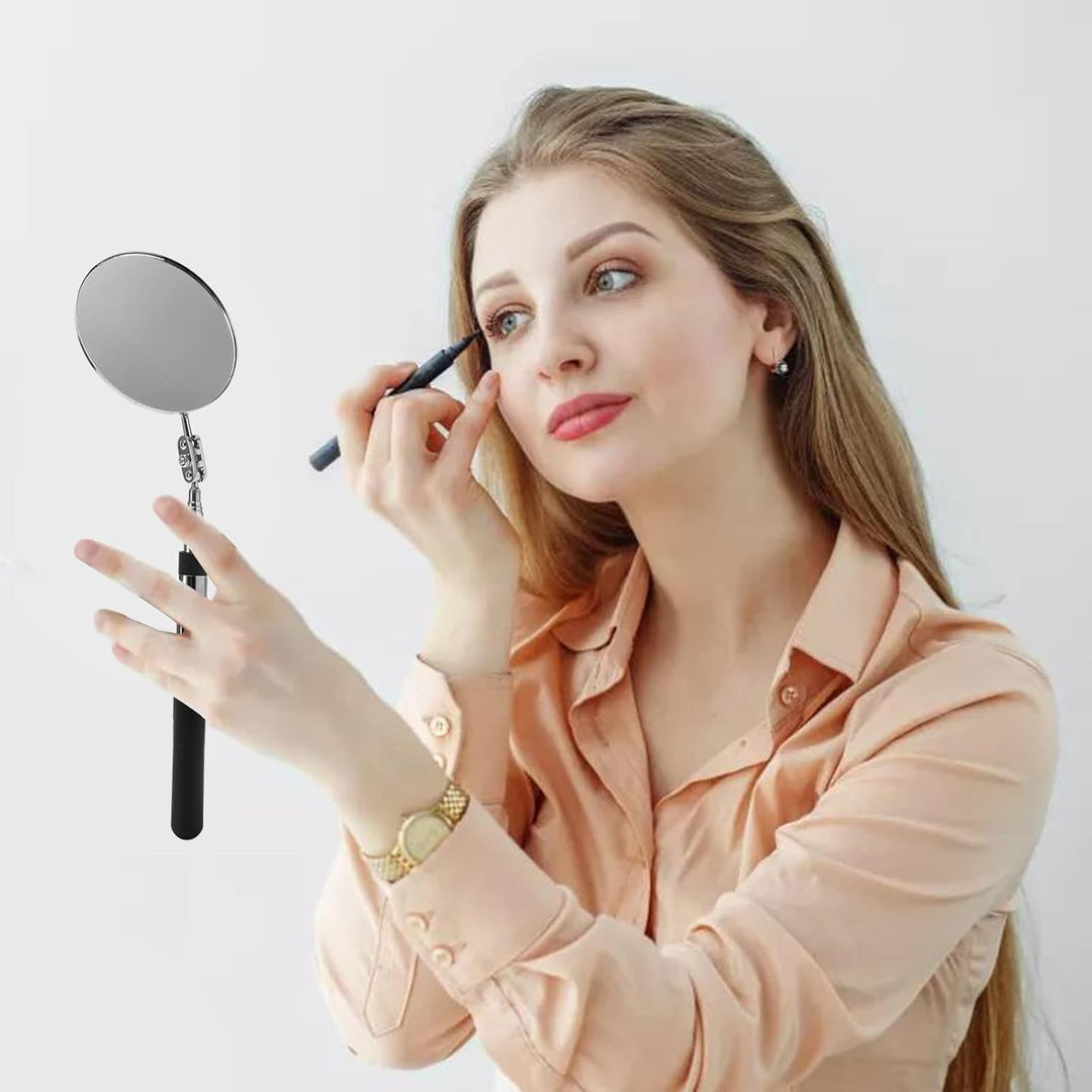 Jucoan 4 Pack Telescoping Inspection Mirror, Flexible Inspection Mirror Round and Rectangular Adjustable Inspection Mirror for Observing Vehicle Small Details,Extends up to 25 Inch, 360 Swivel - Just Closeouts Canada Inc.