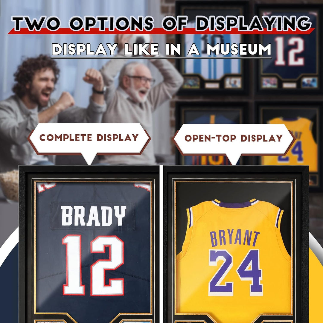 JupDec Jersey Frame Display Case, Large Clear Acrylic Shadow Box with UV Protection for Baseball Basketball Football Soccer Hockey shirts, Wall Mount Wooden Showcase, Idea Gift for Sports fans, 1 pack - Just Closeouts Canada Inc.