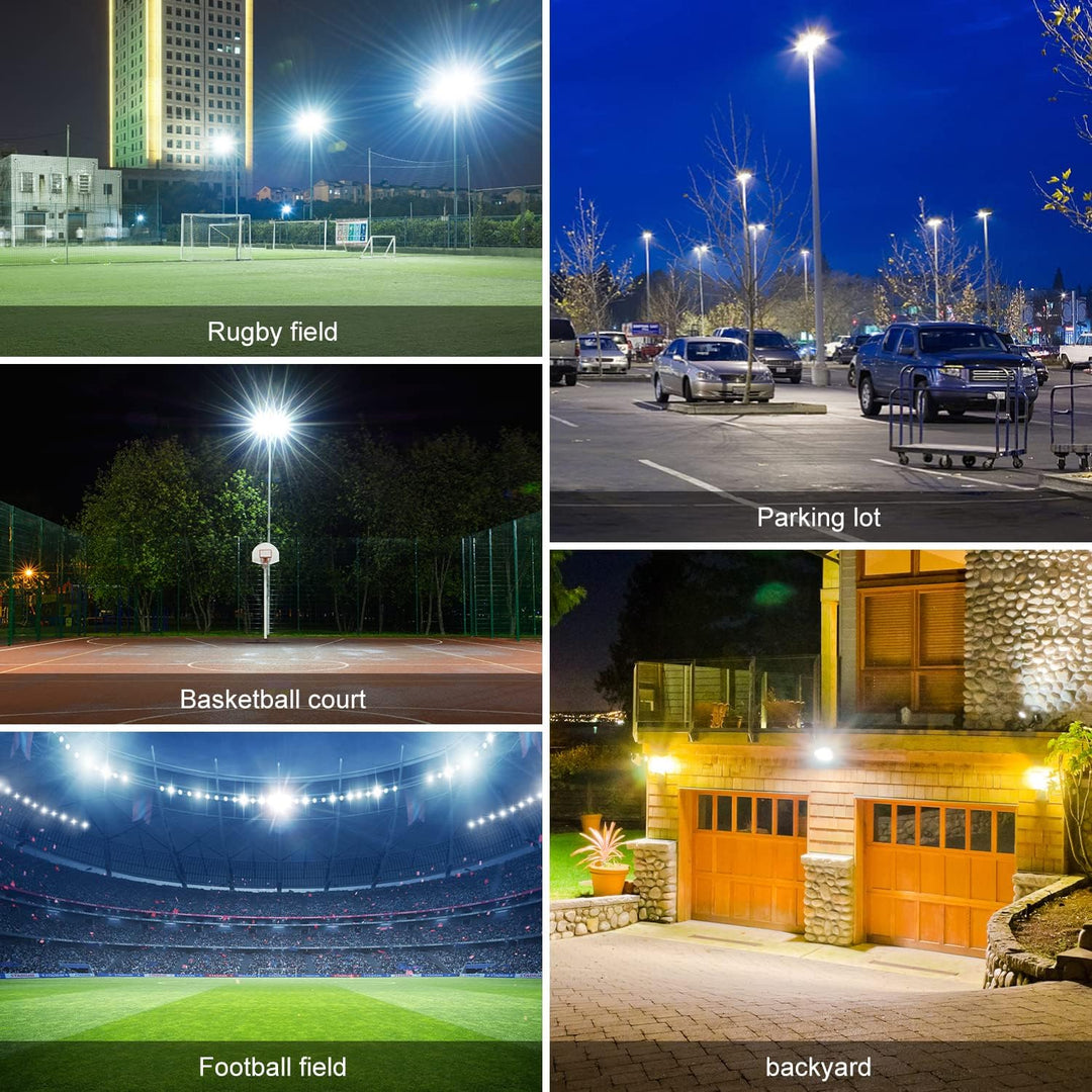 Juyace Led Stadium Flood Light Outdoor 36000Lm 1500W Equivalent Super Bright Commercial Area Lighting 100 - 277V 5000K Daylight IP65 Waterproof Arena Lights for Sport Fields and Courts - Just Closeouts Canada Inc.