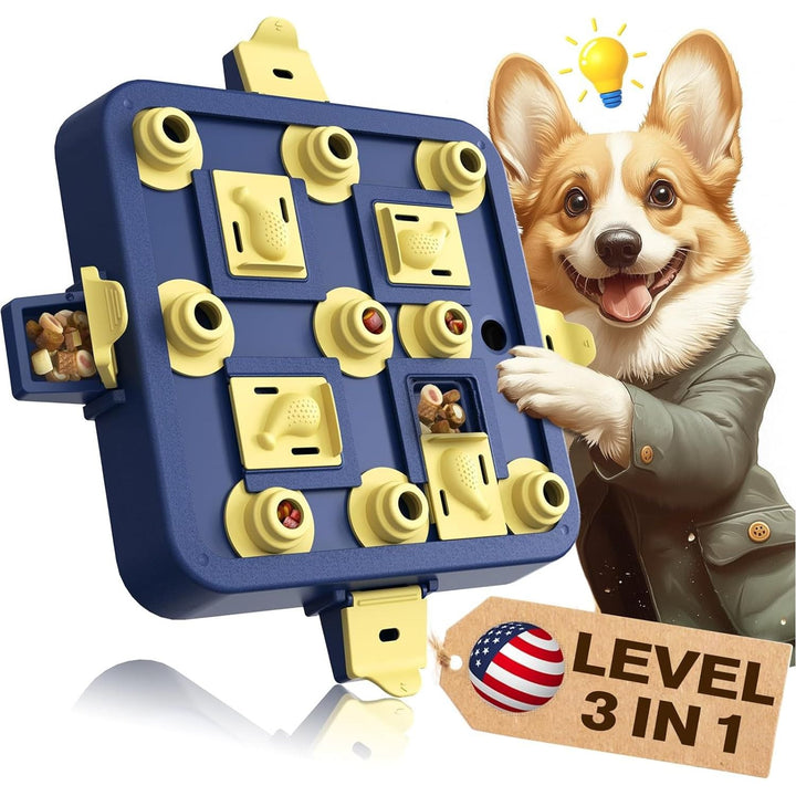 KADTC Dog Puzzle Toy Dogs Brain Stimulation Mentally Stimulating Educationa Toys Puppy Treat Food Feeder Dispenser Advanced Level 3 in 1 Interactive Games for Small/Medium/Large Aggressive Chewer CA - Just Closeouts Canada Inc.