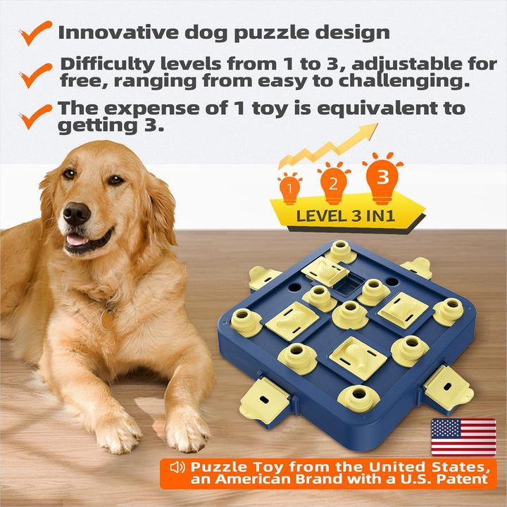 KADTC Dog Puzzle Toy Dogs Brain Stimulation Mentally Stimulating Educationa Toys Puppy Treat Food Feeder Dispenser Advanced Level 3 in 1 Interactive Games for Small/Medium/Large Aggressive Chewer CA - Just Closeouts Canada Inc.