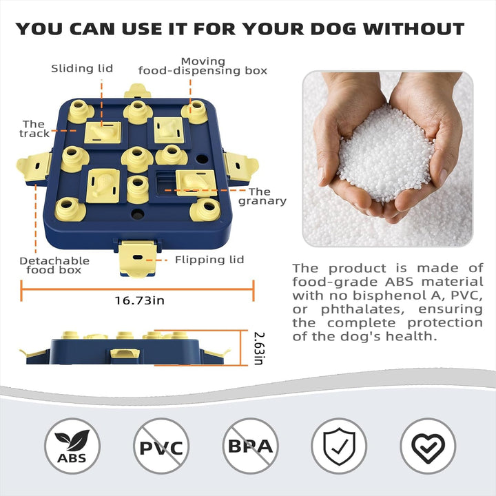 KADTC Dog Puzzle Toy Dogs Brain Stimulation Mentally Stimulating Educationa Toys Puppy Treat Food Feeder Dispenser Advanced Level 3 in 1 Interactive Games for Small/Medium/Large Aggressive Chewer CA - Just Closeouts Canada Inc.