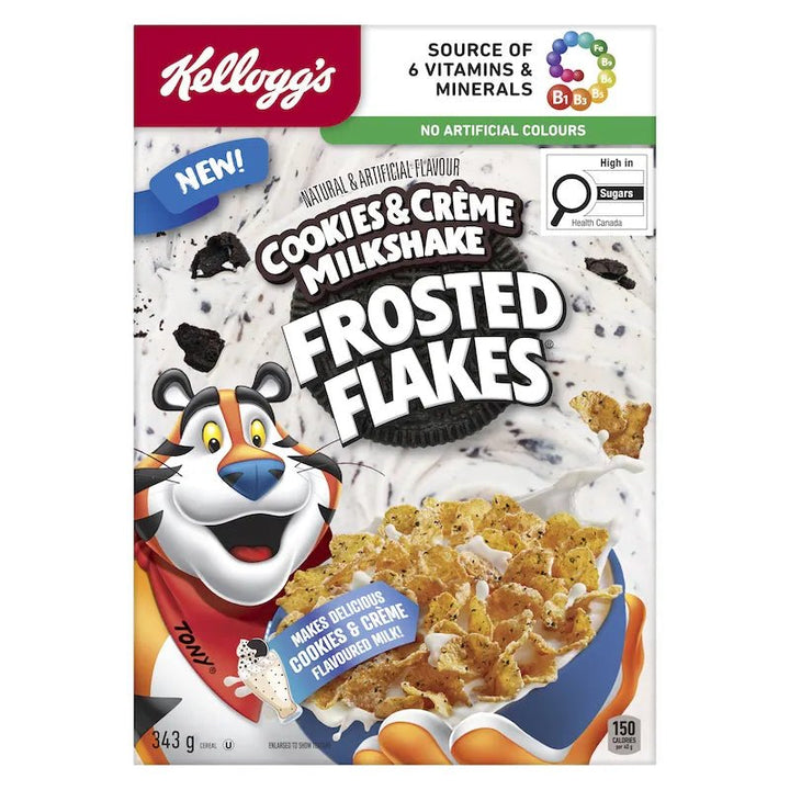 Kelloggs Frosted Flakes Cereal, Cookies & Creme Milkshake, 343g - Just Closeouts Canada Inc.
