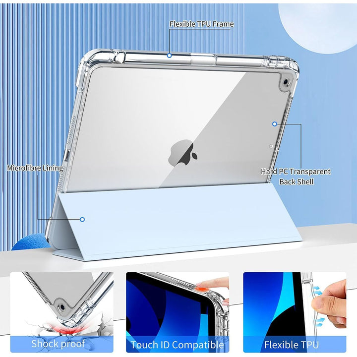 KenKe for iPad 9th Generation 2021 / 8th Gen 2020 / 7th Gen 2019 Case with Pencil Holder, 2 in 1 Sliding Drawer Type Detachable Cover with Clear Transparent Back Shell for iPad 10.2 inch - Just Closeouts Canada Inc.