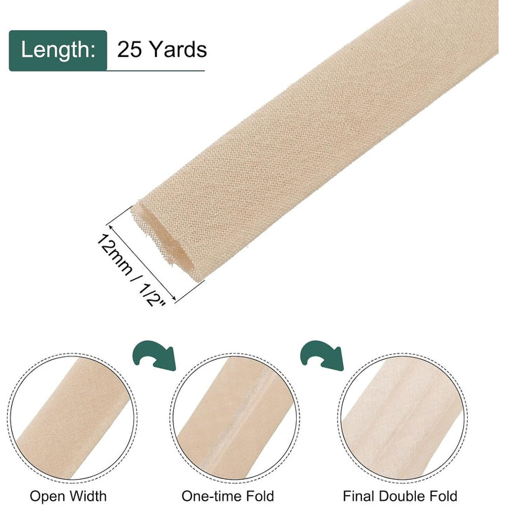 Khaki Double-Fold Bias Tape, 1/2 in x 25 yd - Just Closeouts Canada Inc.