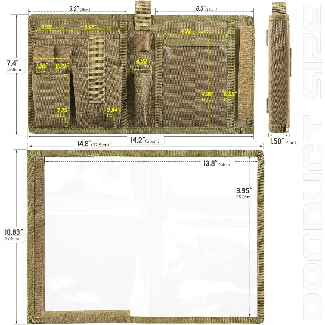 Khaki Foldable Map Case with 13 × 10-Inch Viewing Area - Just Closeouts Canada Inc.