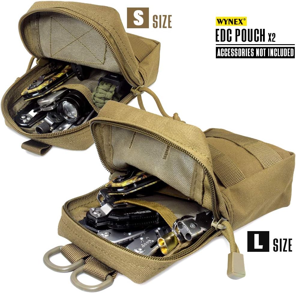 Khaki MOLLE Utility Pouch Set – Small & Large, 2 Pack - Just Closeouts Canada Inc.