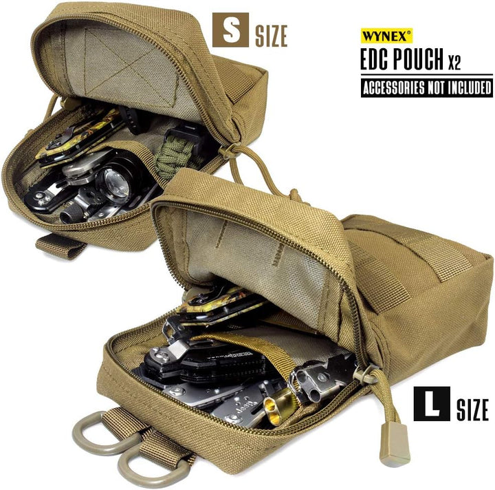 Khaki MOLLE Utility Pouch Set – Small & Large, 2 Pack - Just Closeouts Canada Inc.