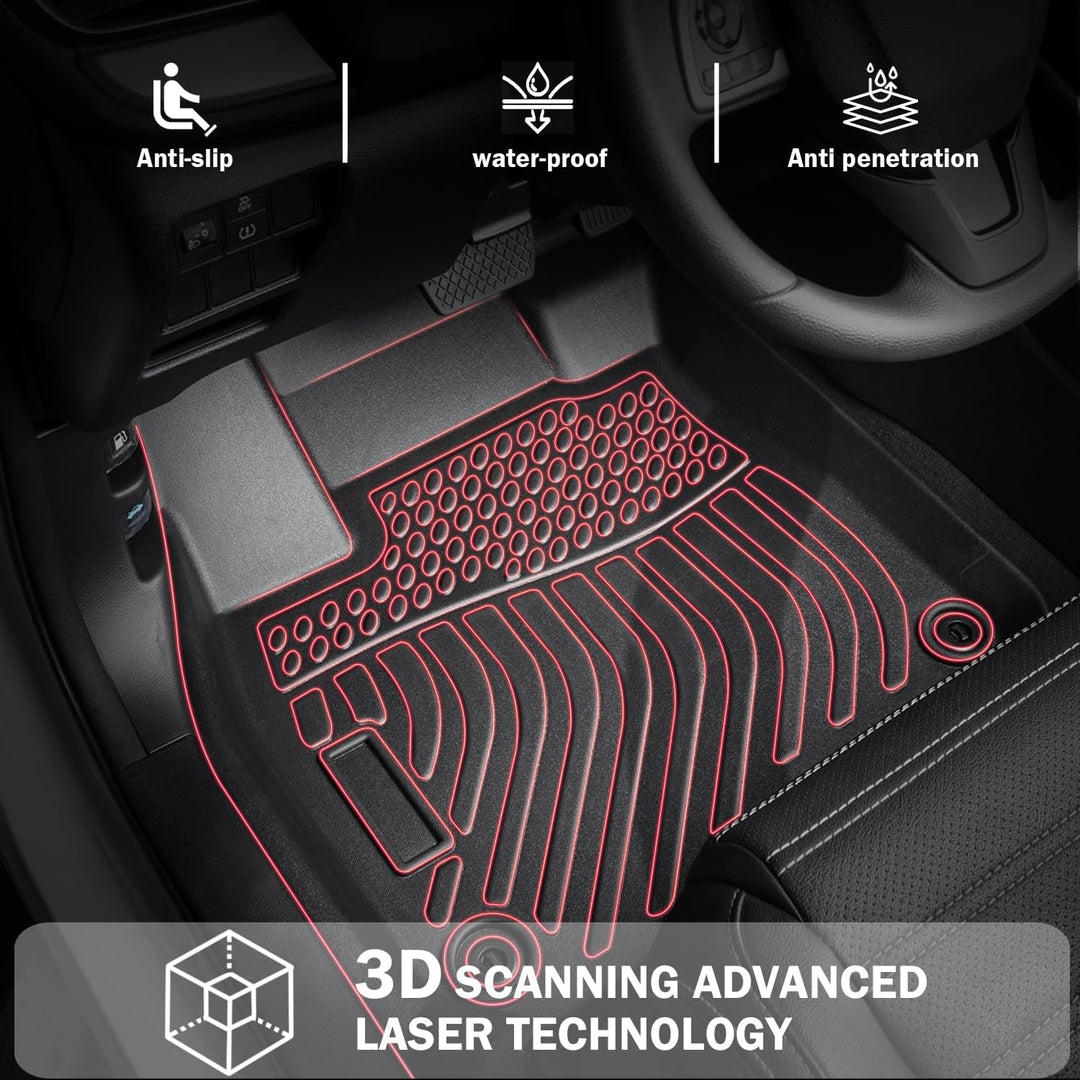 KIA Telluride 2020-2023 2024 2025 Floor Mats & Cargo Liner with Backrest Mat Full Set All Weather Protection TPE for KIA Telluride Accessories Quality Waterproof Heavy Duty car mat - Just Closeouts Canada Inc.