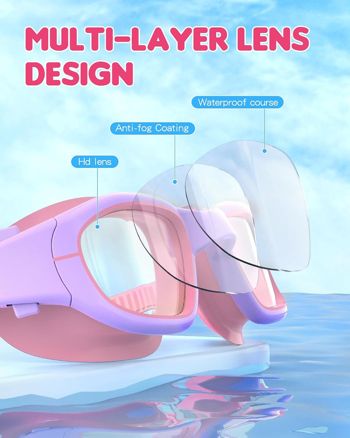 Kids' Anti-Fog Swim Goggles, Light Purple and Pink - Just Closeouts Canada Inc.