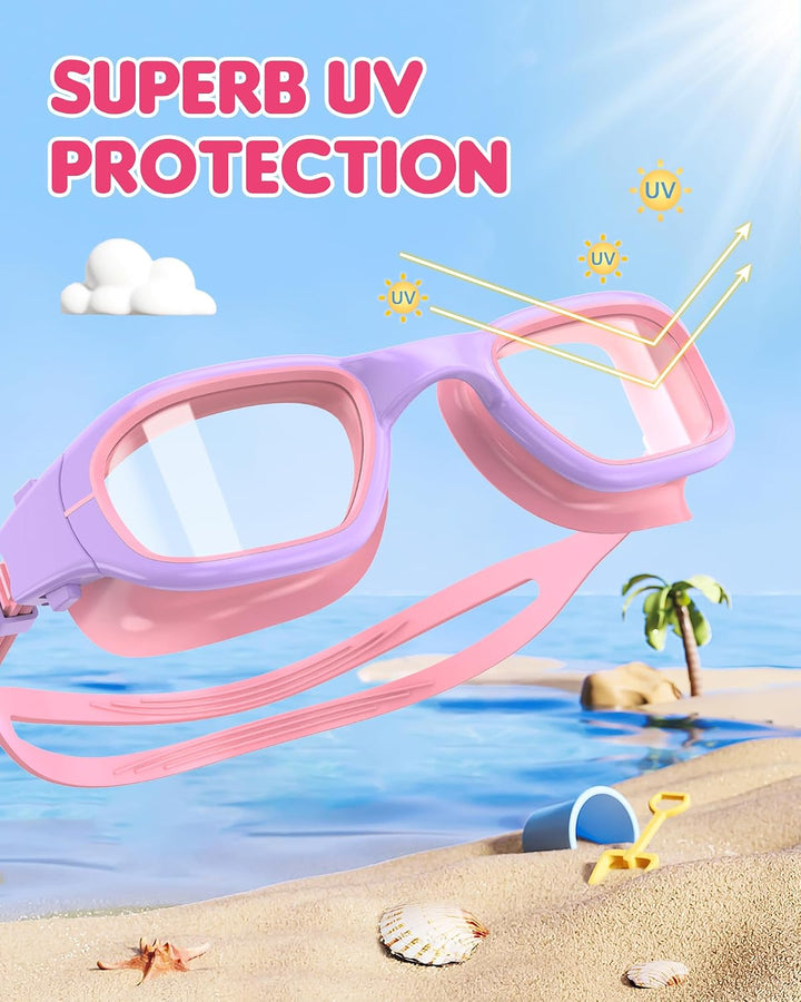 Kids' Anti-Fog Swim Goggles, Light Purple and Pink - Just Closeouts Canada Inc.