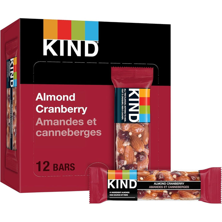 KIND Bars, Almond Cranberry, Gluten Free, 40 Grams, 12 Count - Just Closeouts Canada Inc.602652671272