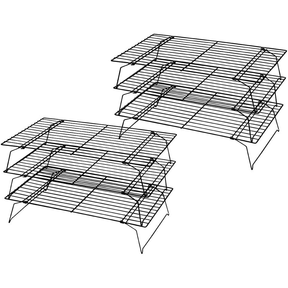 Kingrol 2 Pack 3 - Tier Stackable Cooling Rack, Non - stick Wire Cake Rack for Pies, Cookies, Pastries - Just Closeouts Canada Inc.