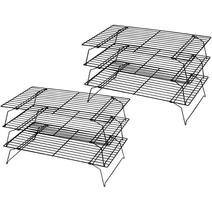 Kingrol 2 Pack 3 - Tier Stackable Cooling Rack, Non - stick Wire Cake Rack for Pies, Cookies, Pastries - Just Closeouts Canada Inc.