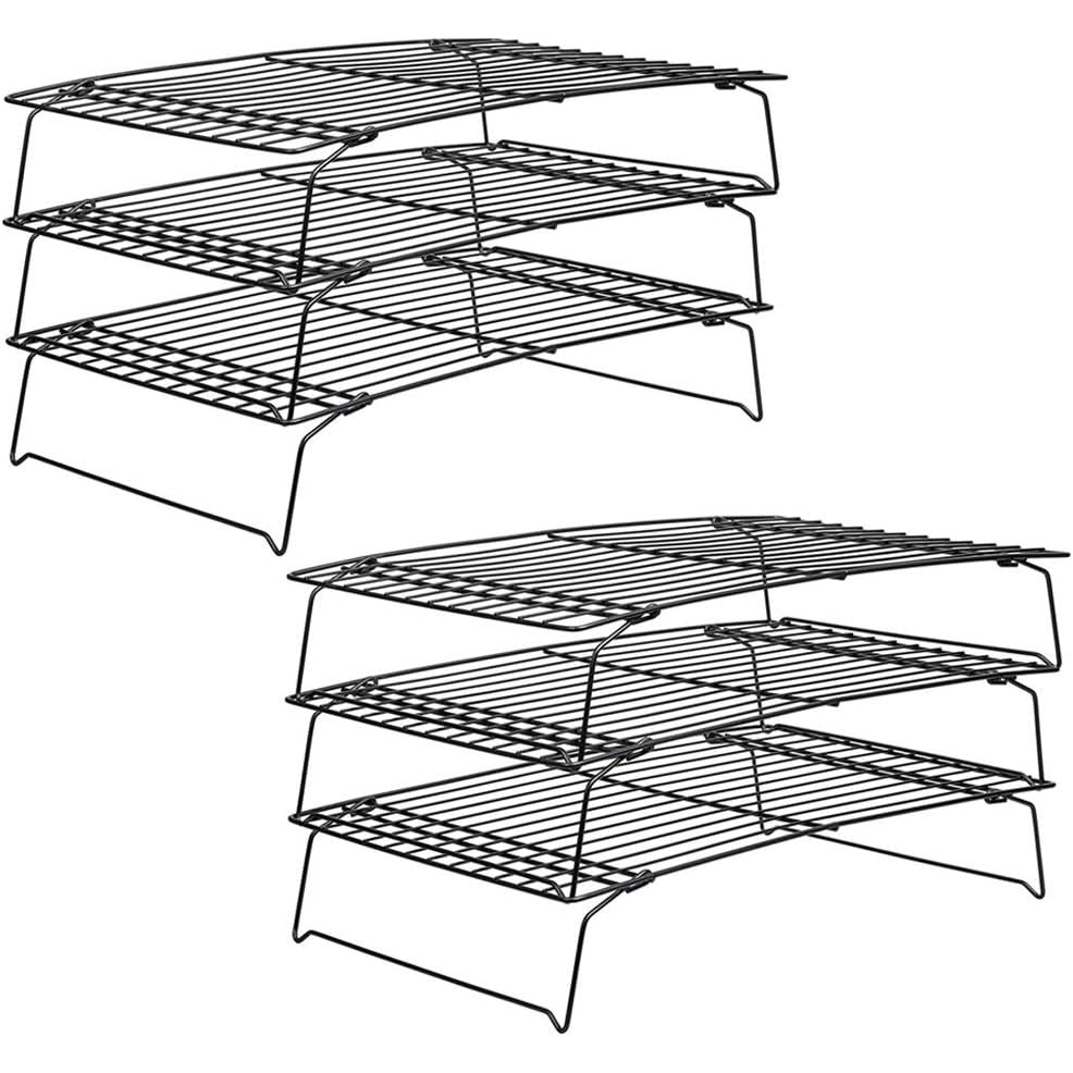 Kingrol 2 Pack 3 - Tier Stackable Cooling Rack, Non - stick Wire Cake Rack for Pies, Cookies, Pastries - Just Closeouts Canada Inc.
