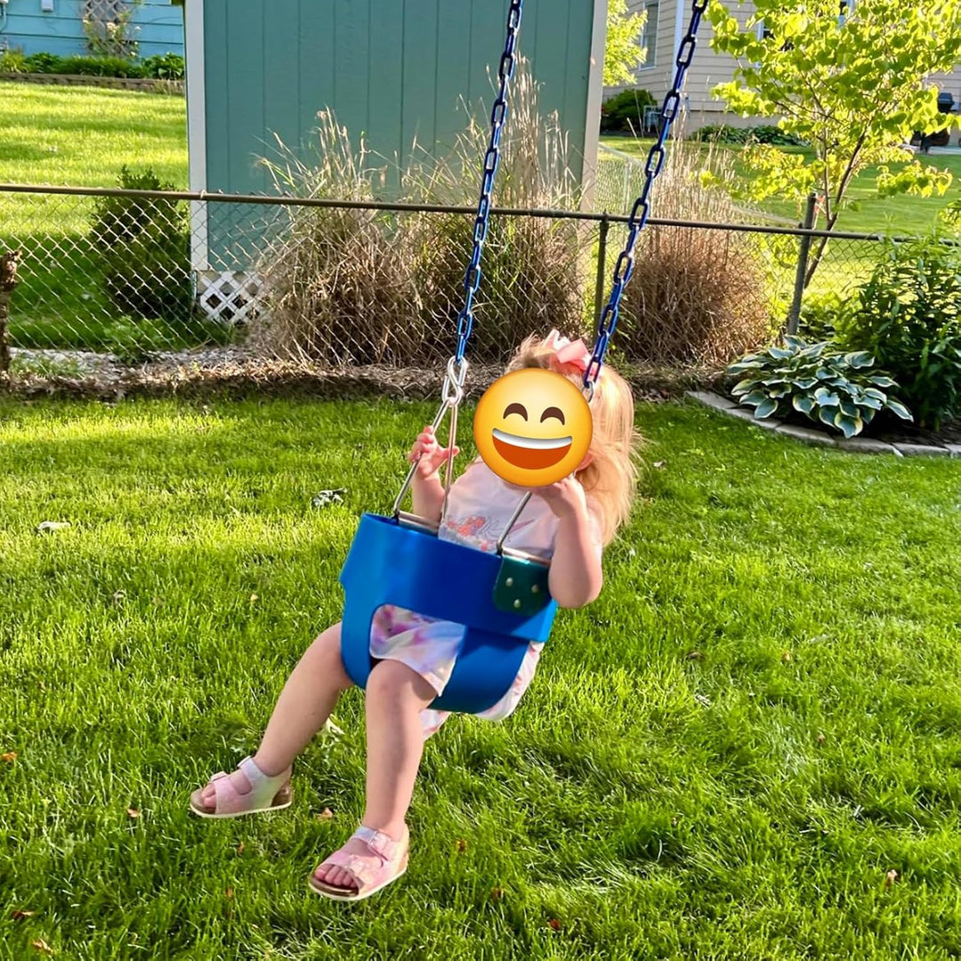 KINSPORY Toddler Swing & Child Swing Seat, Heavy - Duty High Back Fully Assembled Baby Swing, Iron Chain Eva Swing for Indoor/Outdoor, Hanging Tree Straps for Quick Installation (Blue) - Just Closeouts Canada Inc.