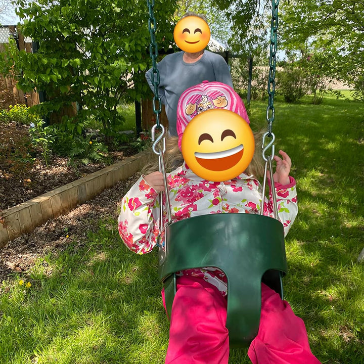 KINSPORY Toddler Swing & Child Swing Seat, Heavy - Duty High Back Fully Assembled Baby Swing, Iron Chain Eva Swing for Indoor/Outdoor, Hanging Tree Straps for Quick Installation (Green) - Just Closeouts Canada Inc.