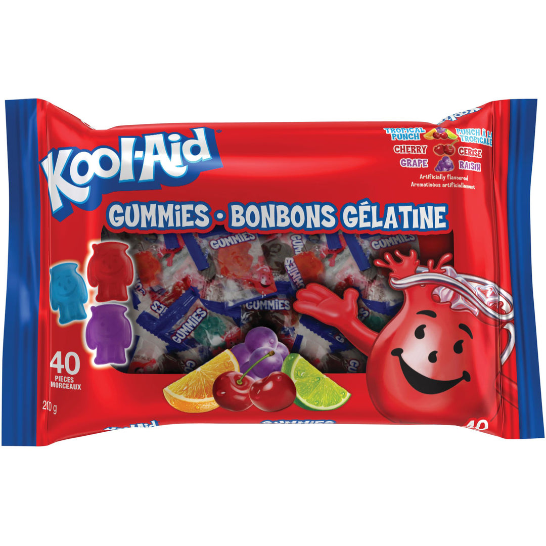 Kool-Aid Gummies, Cherry/Grape/Tropical Punch, Multi-Coloured, 200g