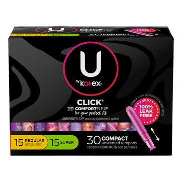 Kotex Click Compact Tampons Multipack Super, 30ct - Just Closeouts Canada Inc.036000515886