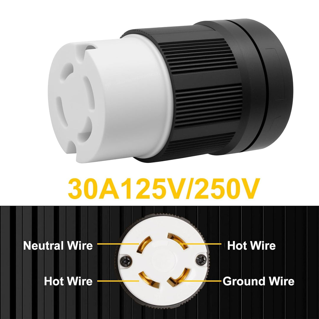 L14-30R Locking Female Connector – 30A 125/250V, 2 Pack - Just Closeouts Canada Inc.