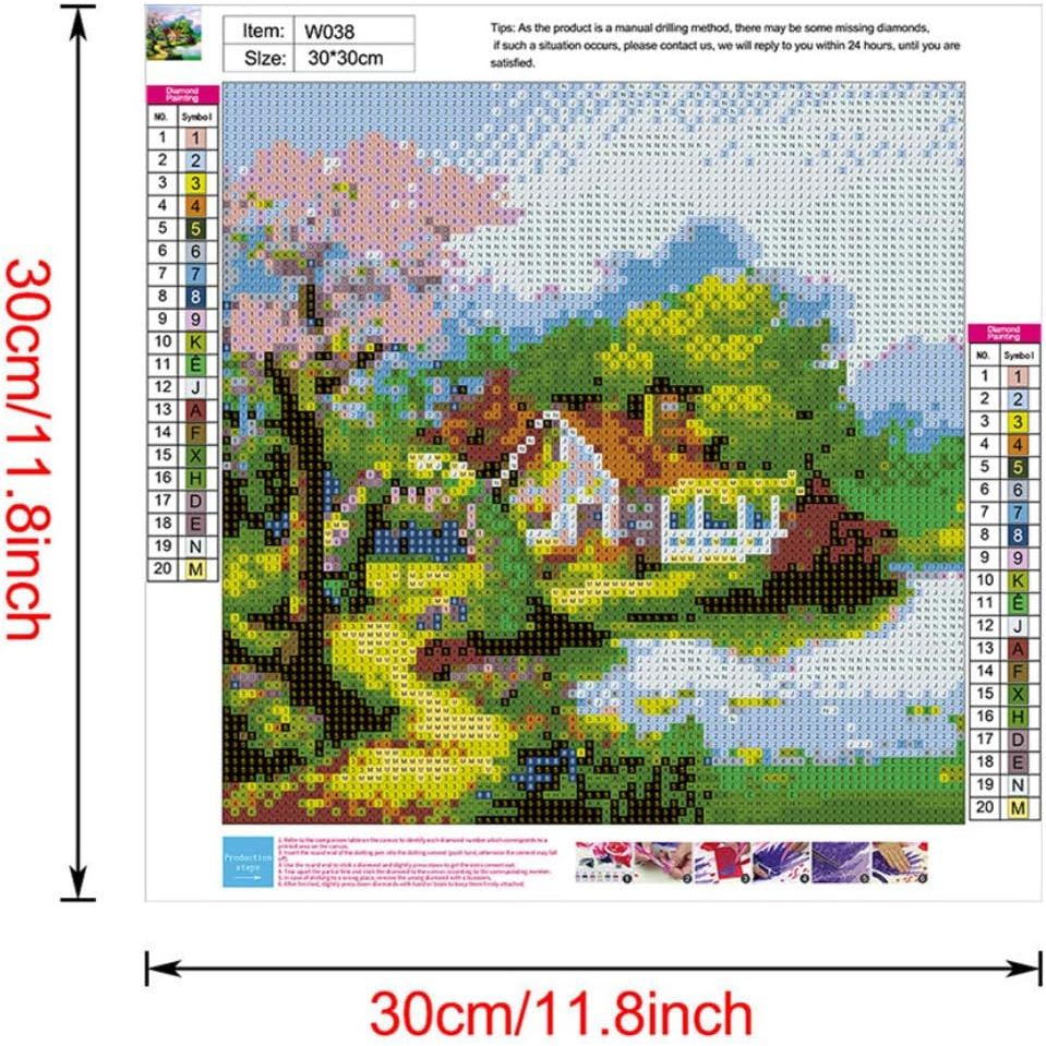 Lakeside Cabin 5D Diamond Painting Kit, 30 x 30 cm - Just Closeouts Canada Inc.X002IBS6I3