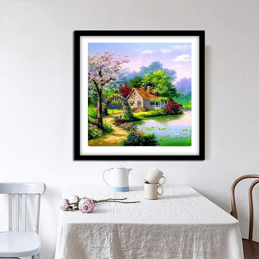 Lakeside Cabin 5D Diamond Painting Kit, 30 x 30 cm - Just Closeouts Canada Inc.X002IBS6I3