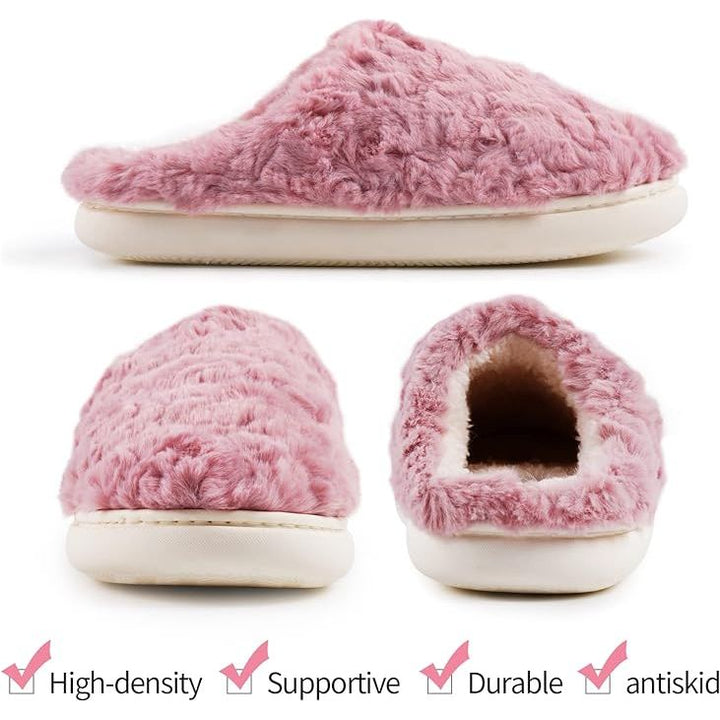 Land Vogue Women's Slippers Indoor Outdoor Fuzzy House with Soft Anti Slip Sole, Pink - Just Closeouts Canada Inc.X0034KI0D4