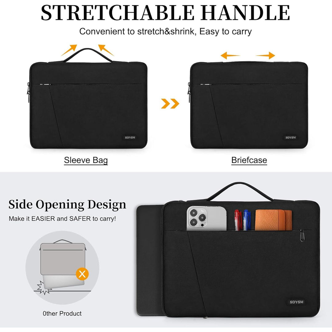 Laptop Sleeve 14 Inch Laptop Case with Portable Handle 360° Protective Laptop Sleeve Case Waterproof Neoprene Bag Business Computer case for Men Women Compatible with 13 - 14 Inch MacBook Air/ Pro/ ASUS/ DELL/ Lenovo/ HP/ ACER Notebook, Black - Just Closeouts Canada Inc.