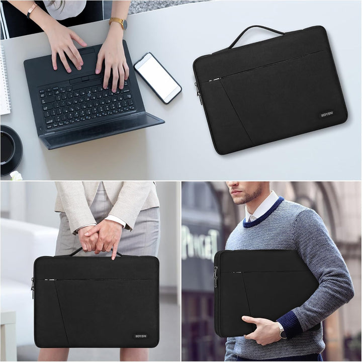 Laptop Sleeve 14 Inch Laptop Case with Portable Handle 360° Protective Laptop Sleeve Case Waterproof Neoprene Bag Business Computer case for Men Women Compatible with 13 - 14 Inch MacBook Air/ Pro/ ASUS/ DELL/ Lenovo/ HP/ ACER Notebook, Black - Just Closeouts Canada Inc.