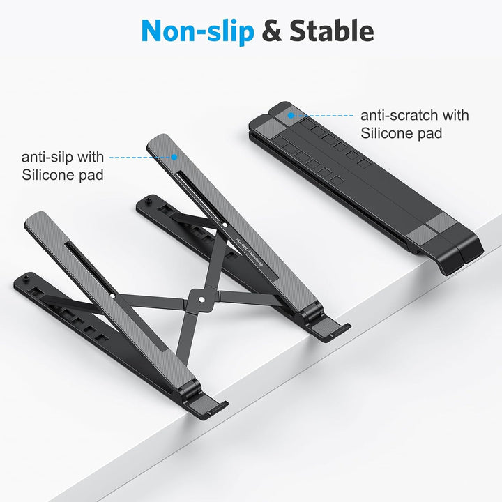 Laptop Stand for Desk Ergonomic 7 - Levels Angles Adjustable Computer Stand, Portable ABS Laptop Riser Holder Compatible with All Laptops and iPad（10 - 15.6"） - Just Closeouts Canada Inc.X004HEQIFR
