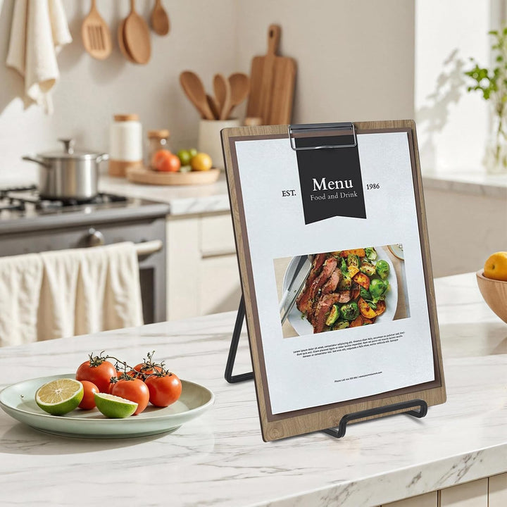 Large Plate Holder Display Stand - 10 inch Tall Plate Stands for Display - Metal Picture Frame Stand - Big Tabletop Easel Stand for Decorative Plates | Platter | Book | Plaque | Tile - 2 Pack - Black - Just Closeouts Canada Inc.