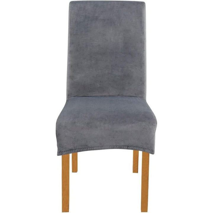 Large Size High Back Thicker Plush Dining Chair Covers Set of 6, Elastic Kitchen Chair Slipcovers Removable Nonslip for Hotel Dining Room Ceremony Banquet Wedding Party (Dark Grey - Thicker Plush, 6 Pack) - Just Closeouts Canada Inc.