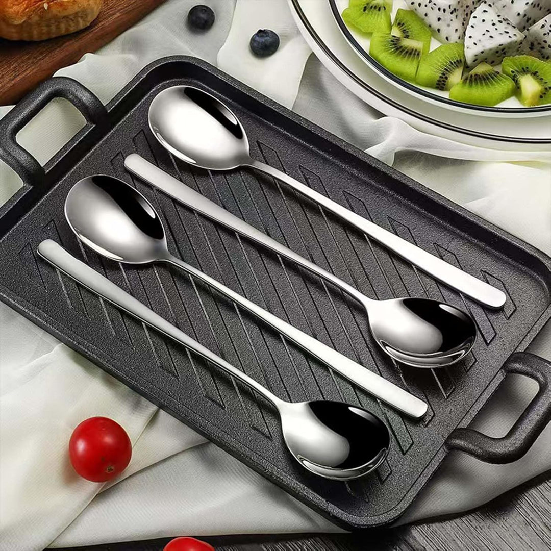 Large Soup Spoon Stainless Steel Dishwasher Safe Dinner Big Teaspoons with Round Edge 8 inches Tablespoons (4) - Just Closeouts Canada Inc.