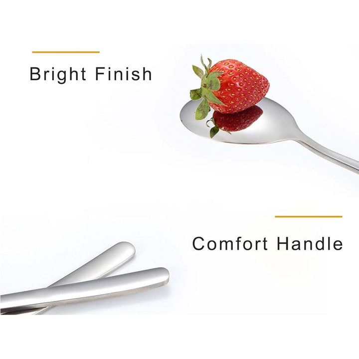Large Soup Spoon Stainless Steel Dishwasher Safe Dinner Big Teaspoons with Round Edge 8 inches Tablespoons (4) - Just Closeouts Canada Inc.