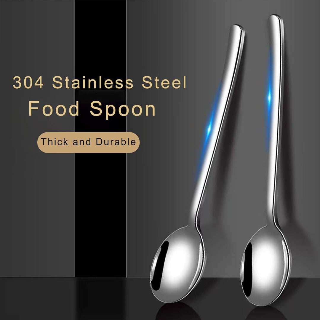 Large Soup Spoon Stainless Steel Dishwasher Safe Dinner Big Teaspoons with Round Edge 8 inches Tablespoons (4) - Just Closeouts Canada Inc.