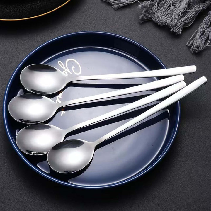 Large Soup Spoon Stainless Steel Dishwasher Safe Dinner Big Teaspoons with Round Edge 8 inches Tablespoons (4) - Just Closeouts Canada Inc.