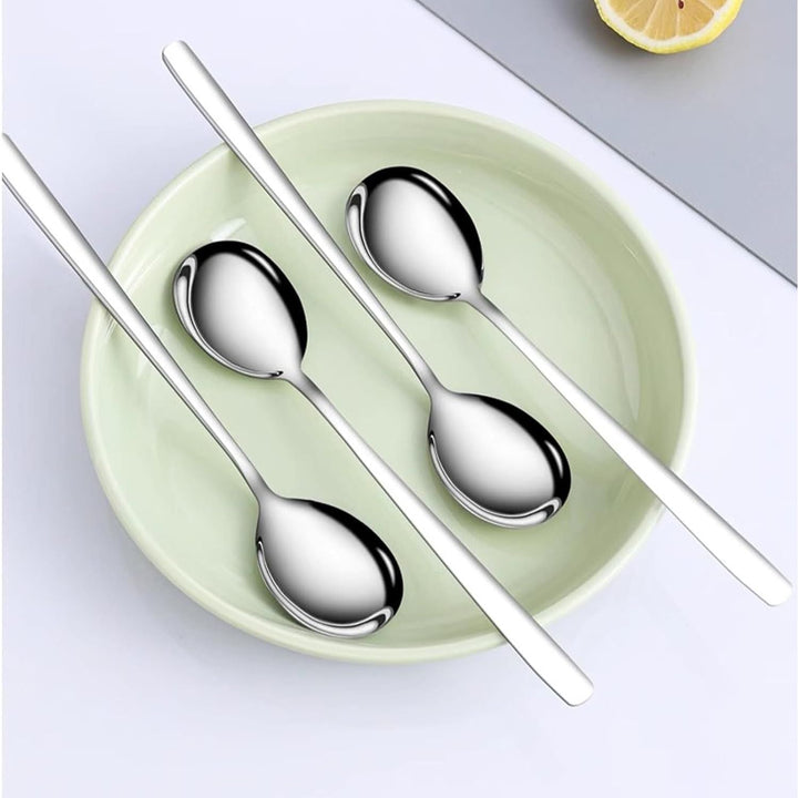Large Soup Spoon Stainless Steel Dishwasher Safe Dinner Big Teaspoons with Round Edge 8 inches Tablespoons (8) - Just Closeouts Canada Inc.