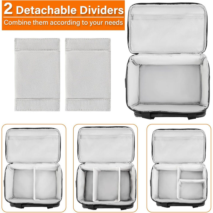 Large Travel Sewing Case Box, Double Layer Sewing Organizer Bag with Shoulder Strap & 2 Detachable Pouches, Portable Sewing Accessories Storage, Black - Just Closeouts Canada Inc.X004LK9HH3