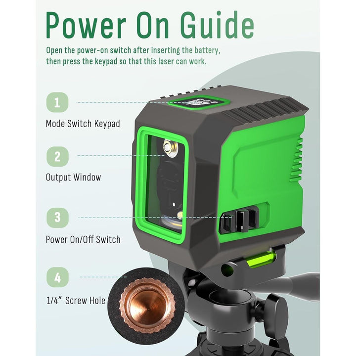 Laser Level with 50" Tripod, 360 Degree Self Leveling Cross Line Laser Level, Green Beam Horizontal and Vertical Line Leveler Tool for Hanging Pictures, Home Renovation with 4 AA Batteries & Carry Pouch - Just Closeouts Canada Inc.X004IMCJ4R