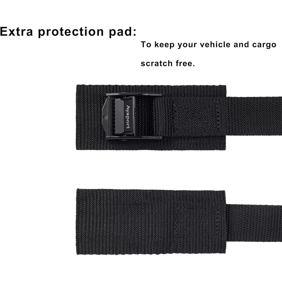 Lashing Straps Car Roof Rack Straps Cam Buckle Tie Down Strap for Kayak, SUP, Canoe, Surfboard Packing Black 4 Pack, 1in x 12ft - Just Closeouts Canada Inc.