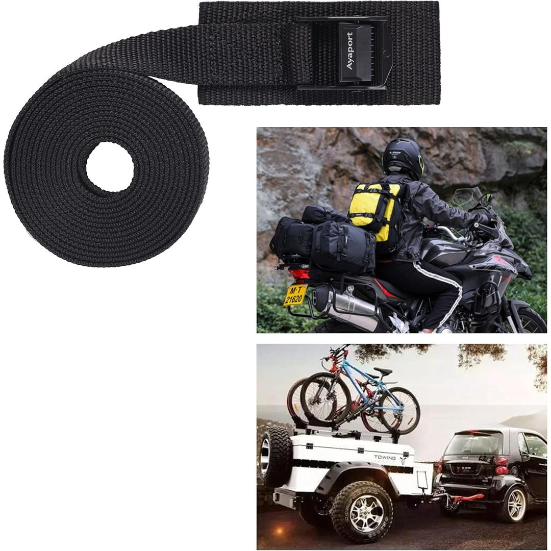 Lashing Straps Car Roof Rack Straps Cam Buckle Tie Down Strap for Kayak, SUP, Canoe, Surfboard Packing Black 4 Pack, 1in x 12ft - Just Closeouts Canada Inc.