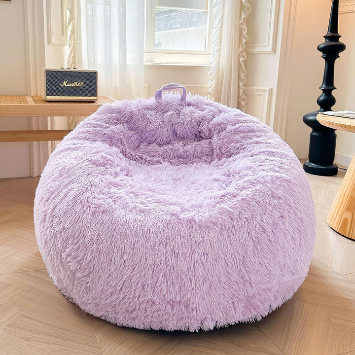 Lavender 300L Plush Faux Fur Bean Bag Cover, 38 × 38 × 40 in (No Filler) - Just Closeouts Canada Inc.X0049A5MZB