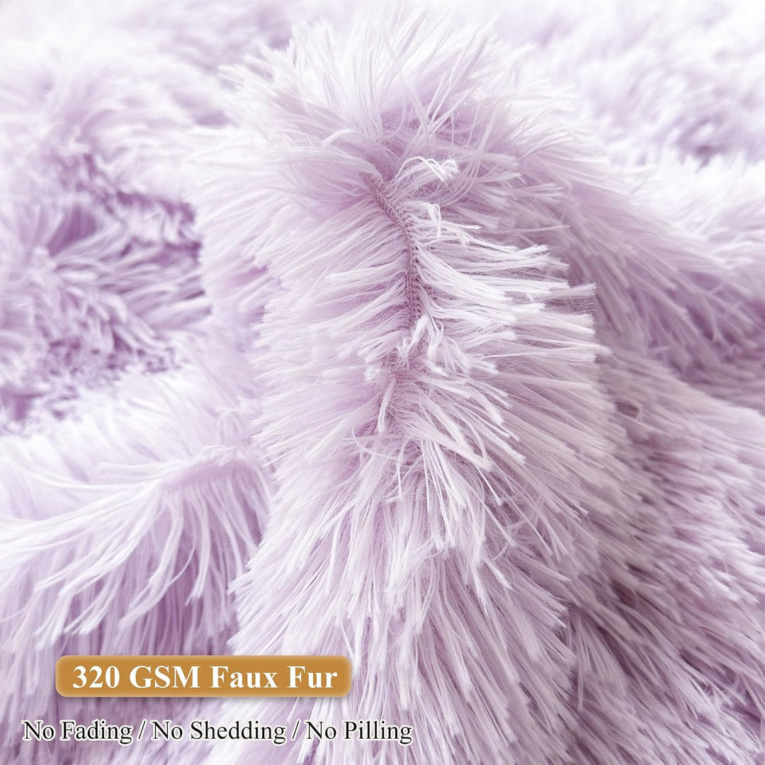 Lavender 300L Plush Faux Fur Bean Bag Cover, 38 × 38 × 40 in (No Filler) - Just Closeouts Canada Inc.X0049A5MZB