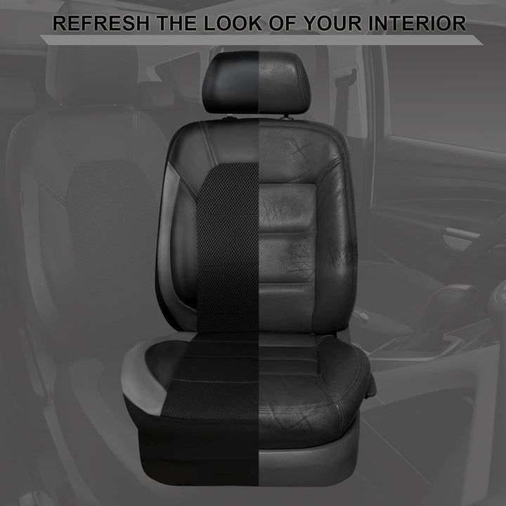 Leather Car Seat Covers Front Seats only, with Air Mesh Front Seat Covers Breathable, Cool Automotive Seat Covers 2 Pack, Universal Fit Most Cars,SUV,Truck,Van Airbag Compatible(Black Gray) - Just Closeouts Canada Inc.