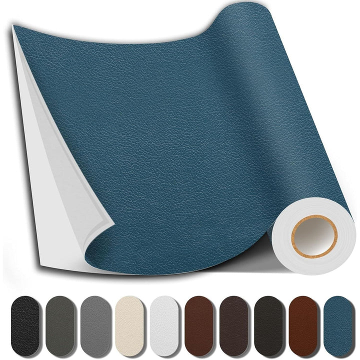 Leather Repair Kit, 17X79 inch Self Adhesive Leather Patch Waterproof, DIY Large Vinyl Patches for Couches, Furniture, Kitchen Cabinets, Wall, Blue, 17X79 inch - Just Closeouts Canada Inc.
