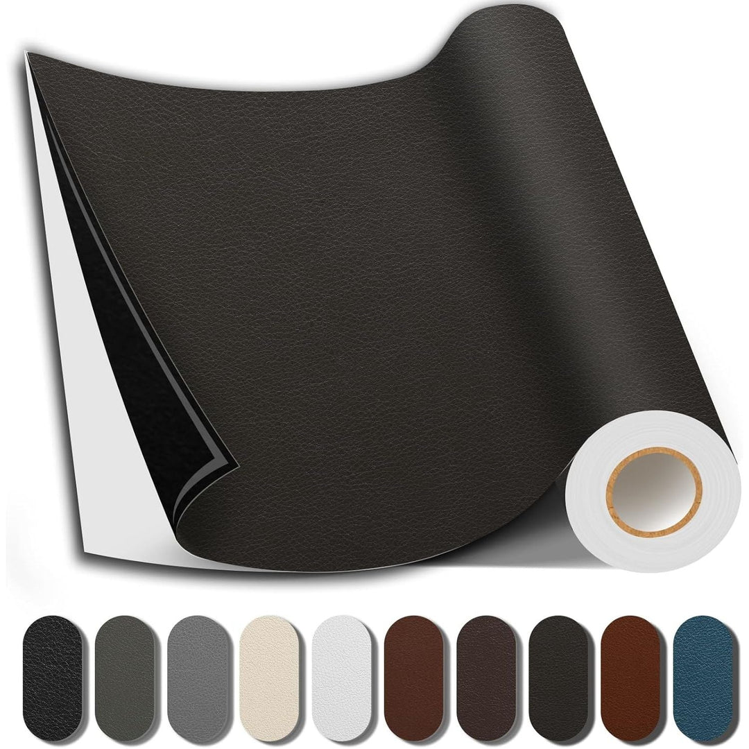 Leather Repair Kit, 17X79 inch Self Adhesive Leather Patch Waterproof, DIY Large Vinyl Patches for Couches, Furniture, Kitchen Cabinets, Wall （Coffee, 17X79 inch） - Just Closeouts Canada Inc.