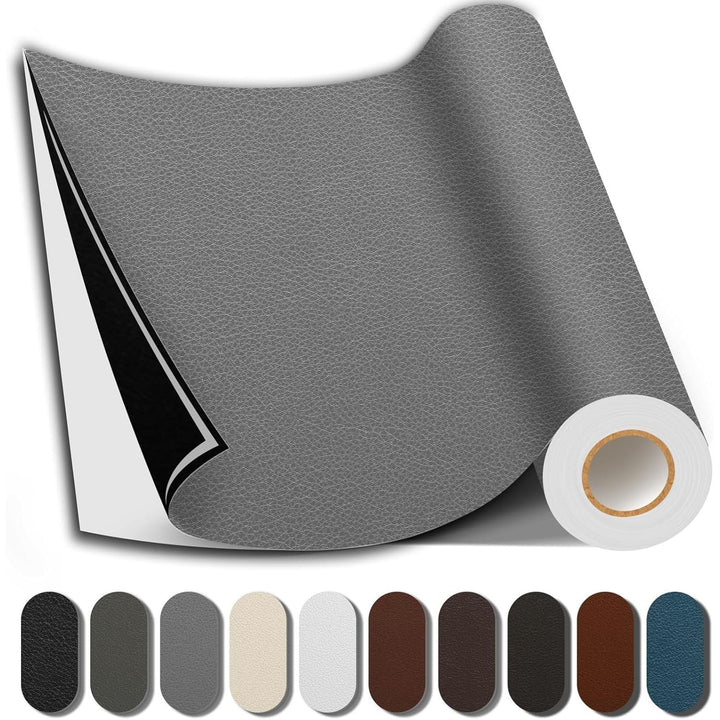 Leather Repair Kit, 17X79 inch Self Adhesive Leather Patch Waterproof, DIY Large Vinyl Patches for Couches, Furniture, Kitchen Cabinets, Wall, Gray, 17X79 inch - Just Closeouts Canada Inc.