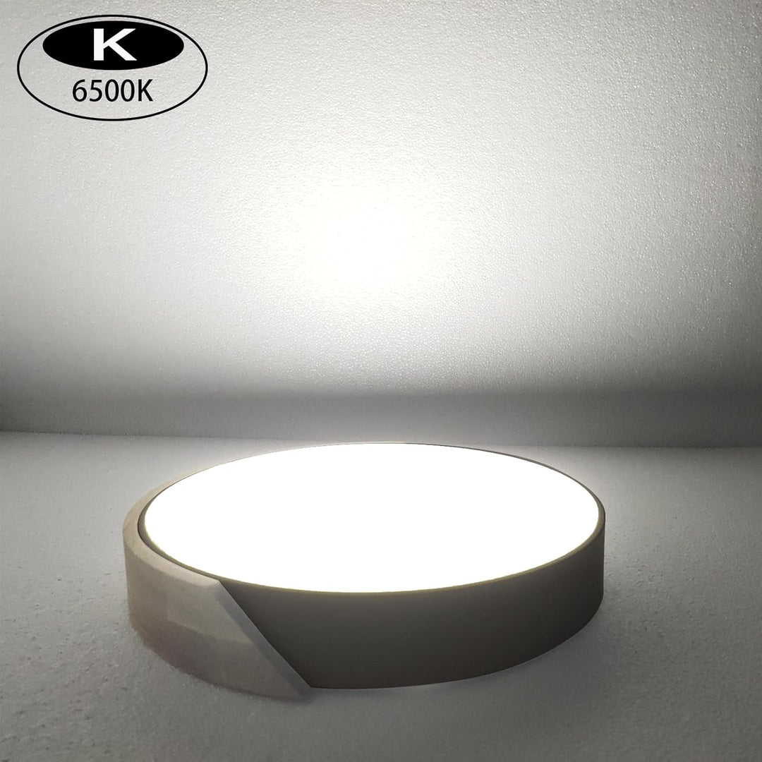 LED Ceiling Lights,LuFun 12 Inch Black Modern Flush Mount Lighting Fixture,Round Shaped Wood Ceiling Lighting,30W,6500K Cool White - Just Closeouts Canada Inc.